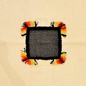 Hand-woven square rug