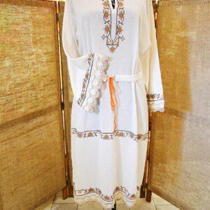 Hand-embroidered traditional Bulgarian long lady's shirt