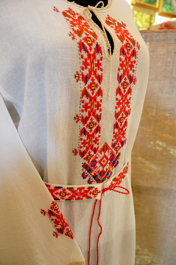 Embroidered-Women-Long-Shirt-Traditional-Bulgarian-Symbols
