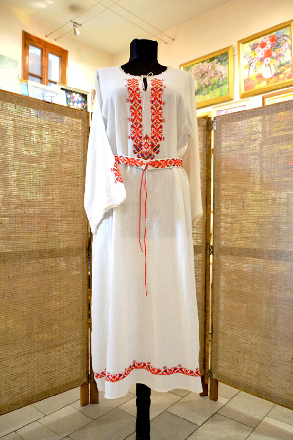 Embroidered-Women-Long-Shirt-Traditional-Bulgarian-Symbols