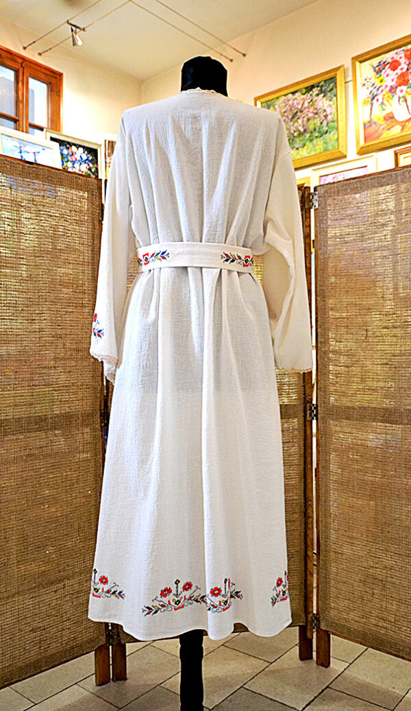 Hand-embroidered traditional Bulgarian long women shirt