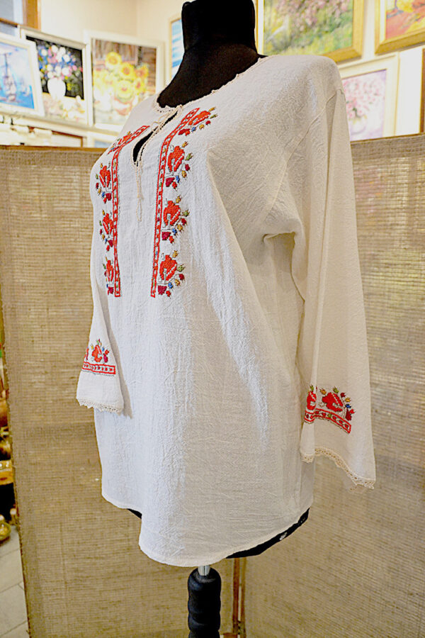 Hand-embroidered Women Blouse Traditional Bulgarian Symbols