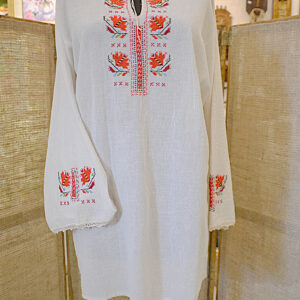 Hand-embroidered Women Blouse Traditional Bulgarian Symbols