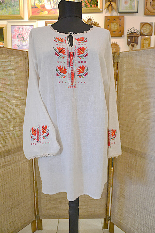 Hand-embroidered Women Blouse Traditional Bulgarian Symbols