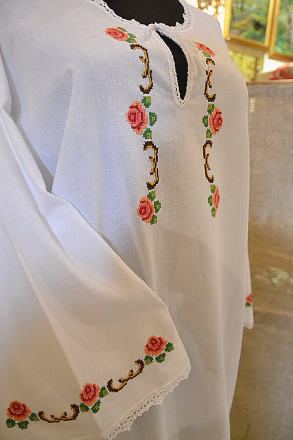 Women blouse hand made embroidery traditional Bulgarian symbols