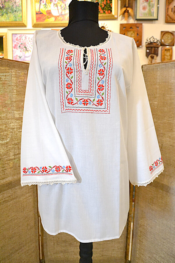 Embroidered Women Blouse Traditional Bulgarian Symbols