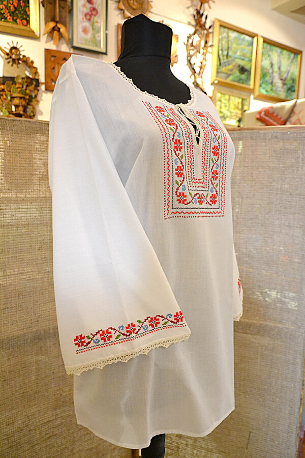 Embroidered Women Blouse Traditional Bulgarian Symbols