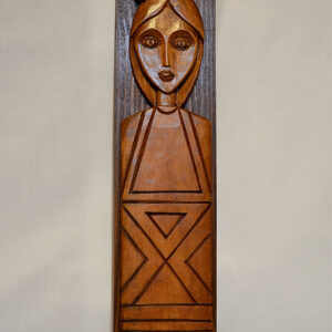 Damsel handmade carving from pine wood