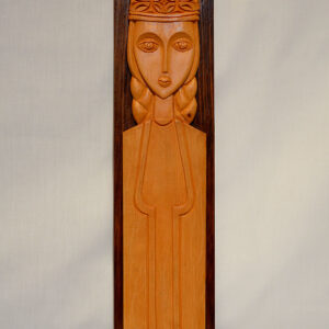 Damsel handmade wood carving pine wood