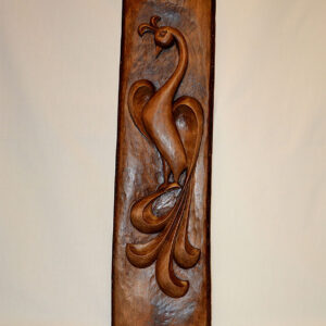 Phoenix wood carving wall decor