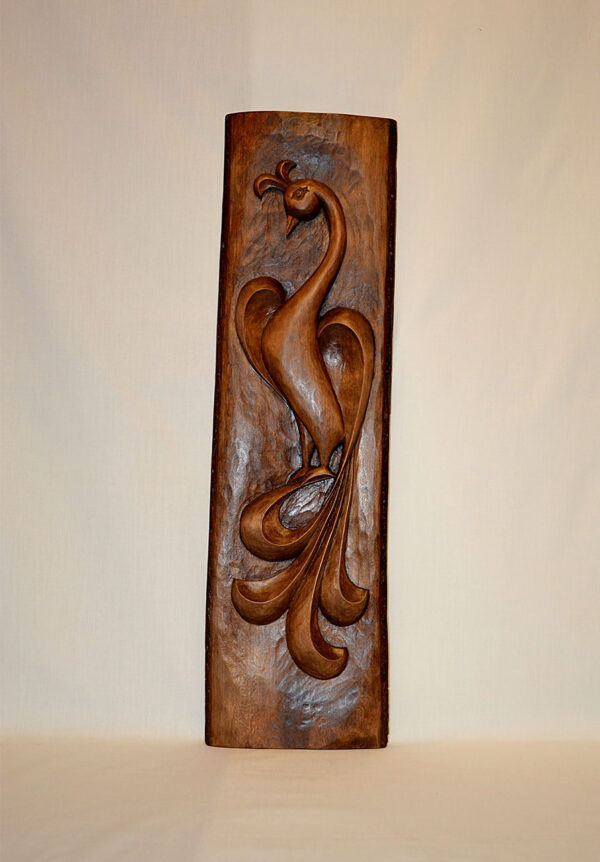Phoenix wood carving wall decor