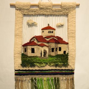 hand woven textile wall panel monastery