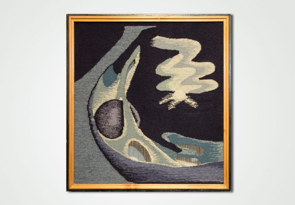 hand woven textile wall panel in a frame cosmos