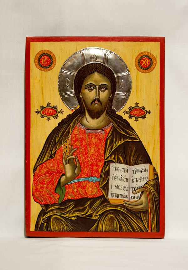wood orthodox icon Jesus Christ Pantocrator