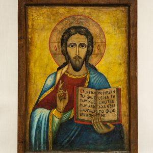 wood orthodox icon Jesus Christ Pantocrator