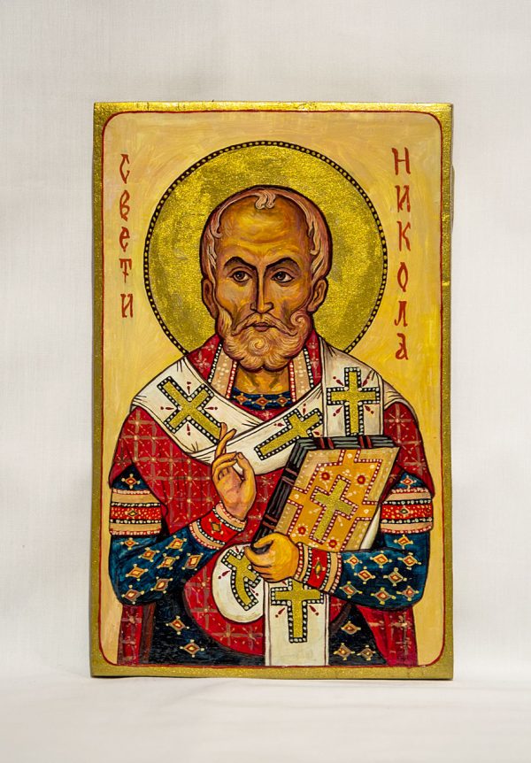 wood orthodox icon St. Nicholas