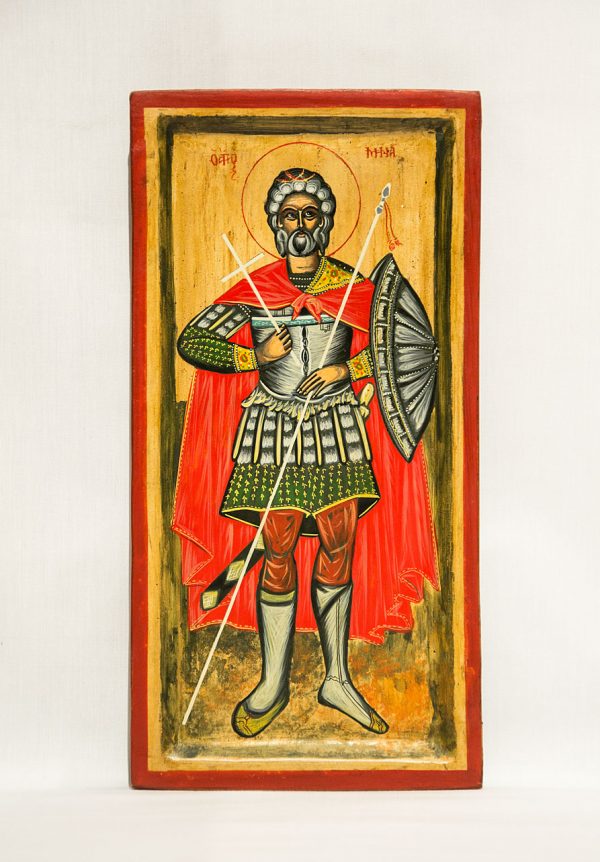 wood orthodox icon St. Mina