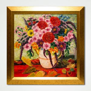 oil painting bouquet in a vase