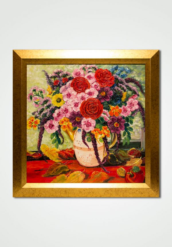 oil painting bouquet in a vase