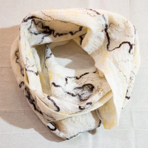 Scarf of felt and fabric