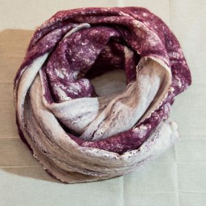 Scarf of felt and fabric