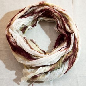 Scarf of felt and fabric