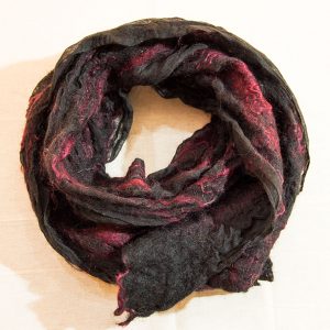 Scarf of felt and fabric