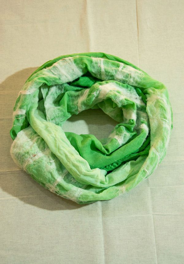 Scarf of felt and fabric