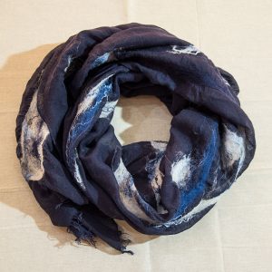 Scarf of felt and fabric