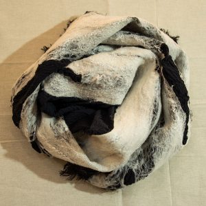 Scarf of felt and fabric