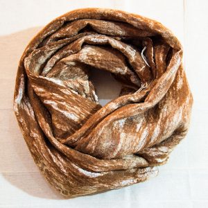 Scarf of felt and fabric