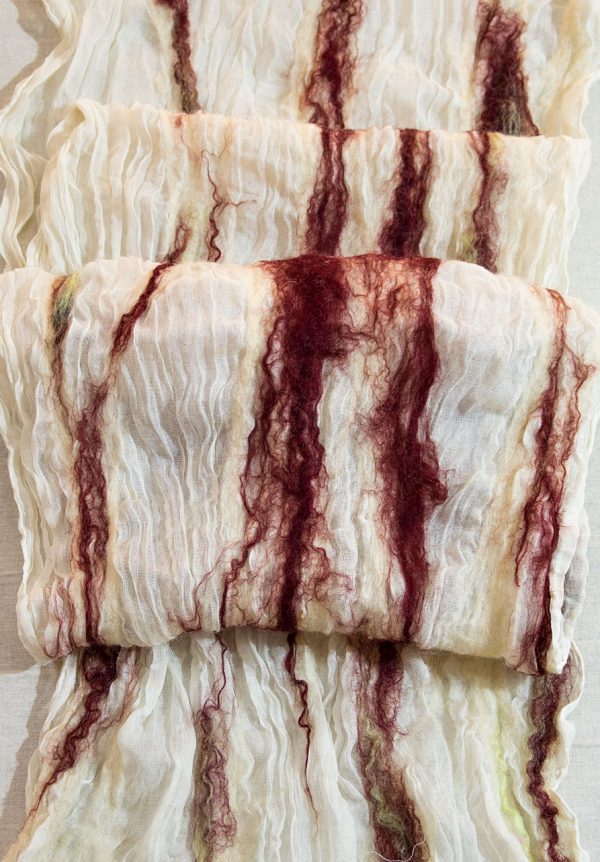 Scarf of felt and fabric