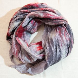 Scarf of felt and fabric