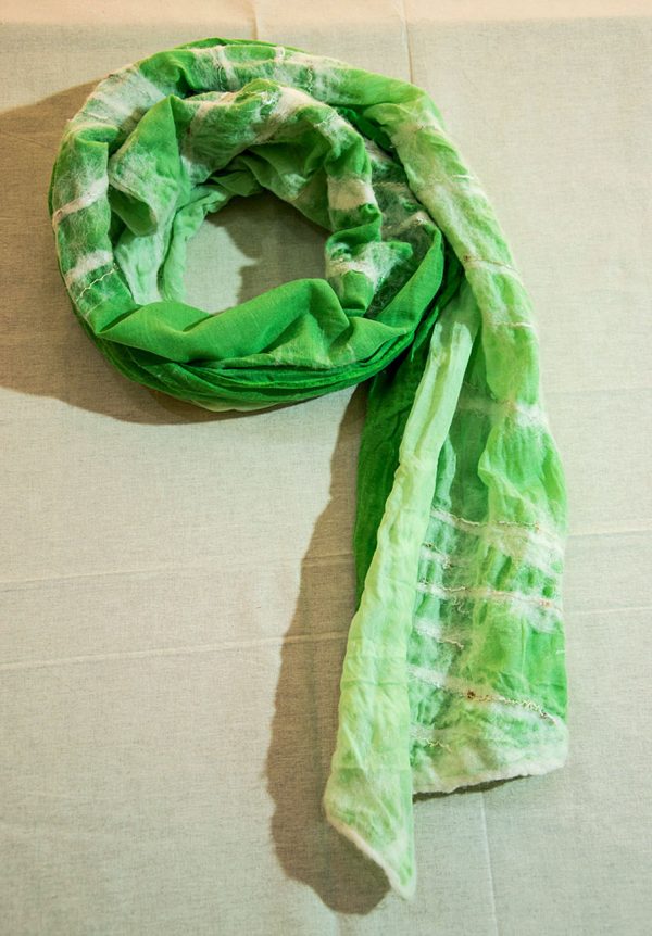 Scarf of felt and fabric