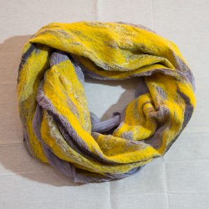 Scarf of felt and fabric