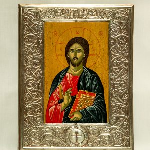 wood orthodox icon Jesus Christ