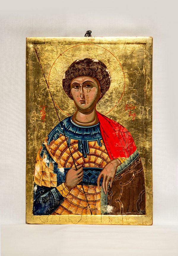 wood orthodox icon St. George